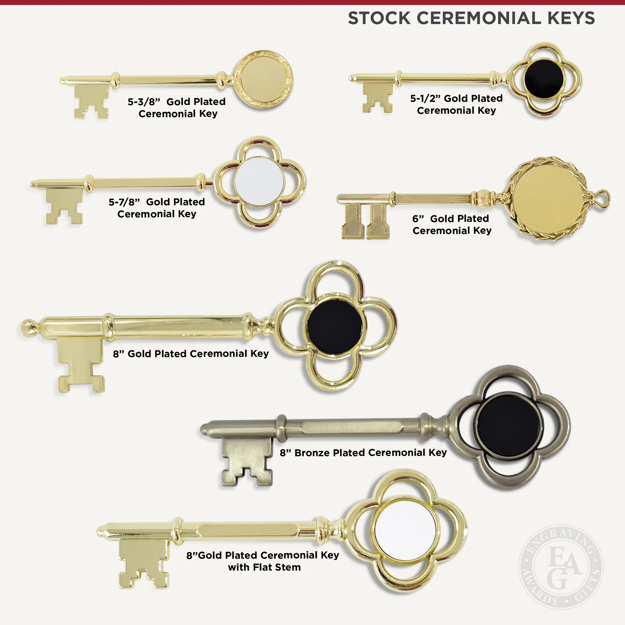 8" Gold Plated Ceremonial Key - Image 13