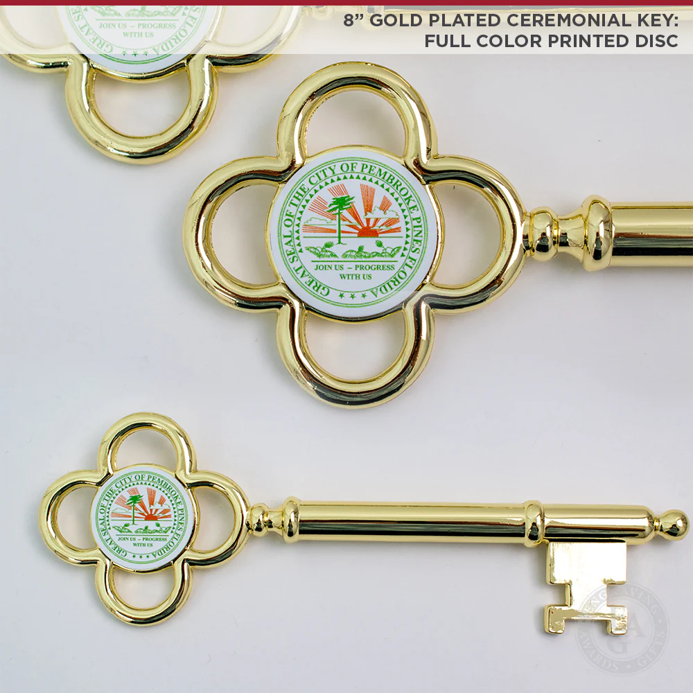 8" Gold Plated Ceremonial Key - Image 3