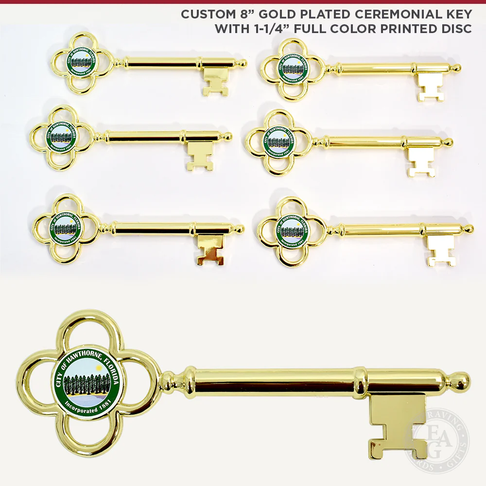 8" Gold Plated Ceremonial Key - Image 8