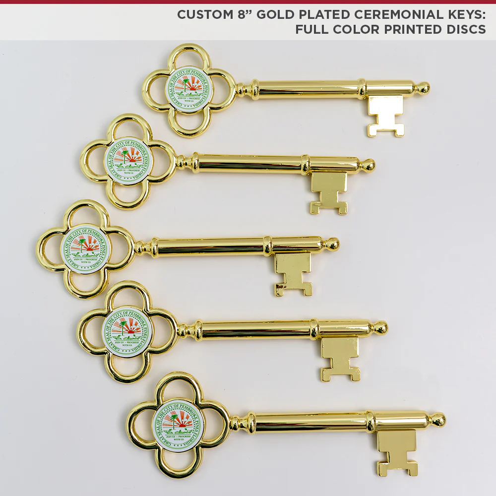8" Gold Plated Ceremonial Key - Image 9