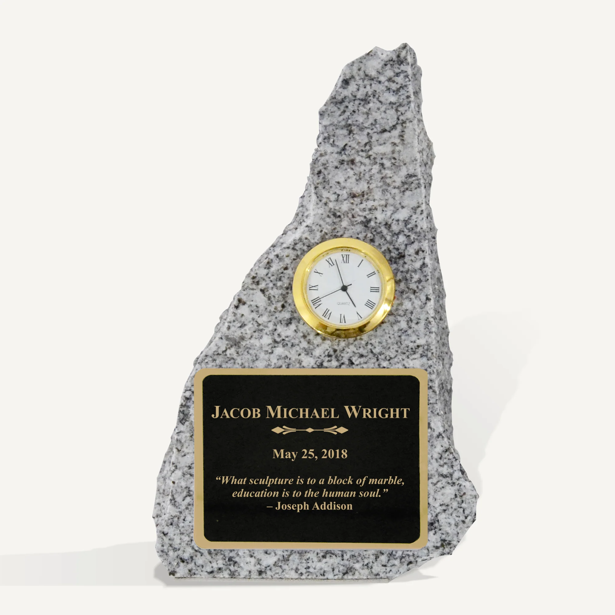 8" New Hampshire Granite Clock Award - Image 3