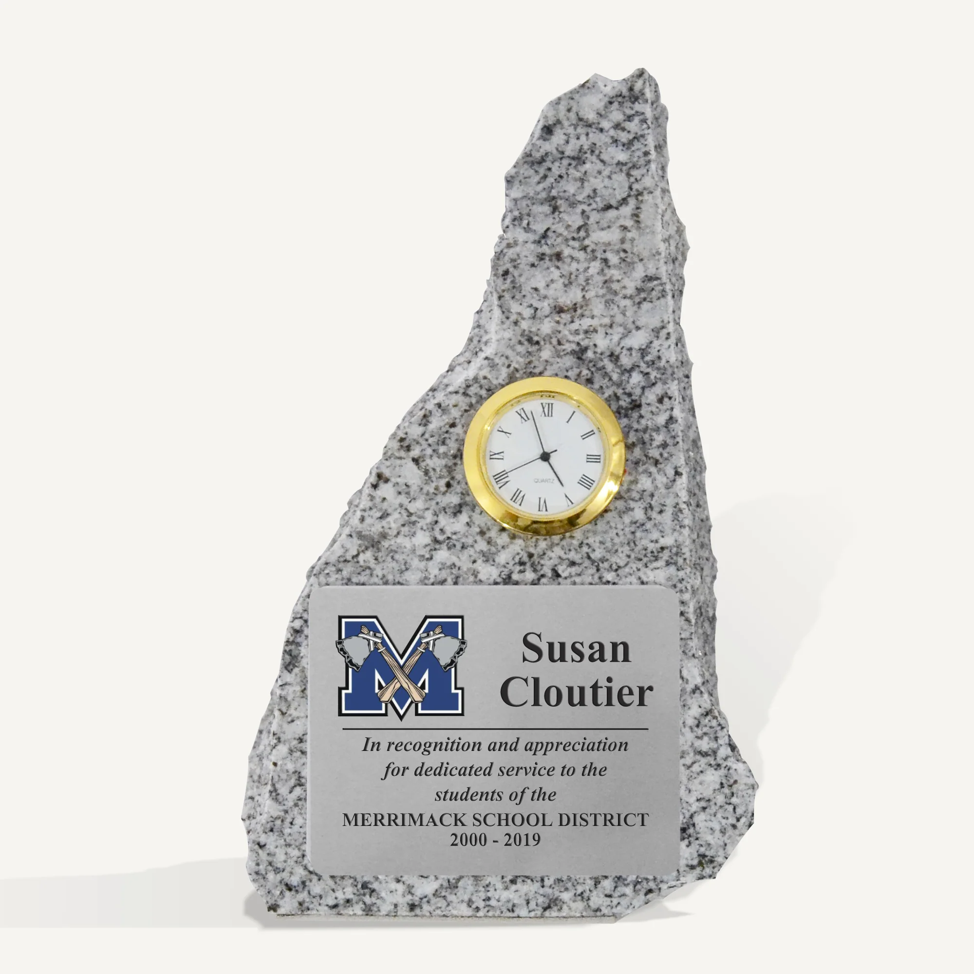 8" New Hampshire Granite Clock Award - Image 4