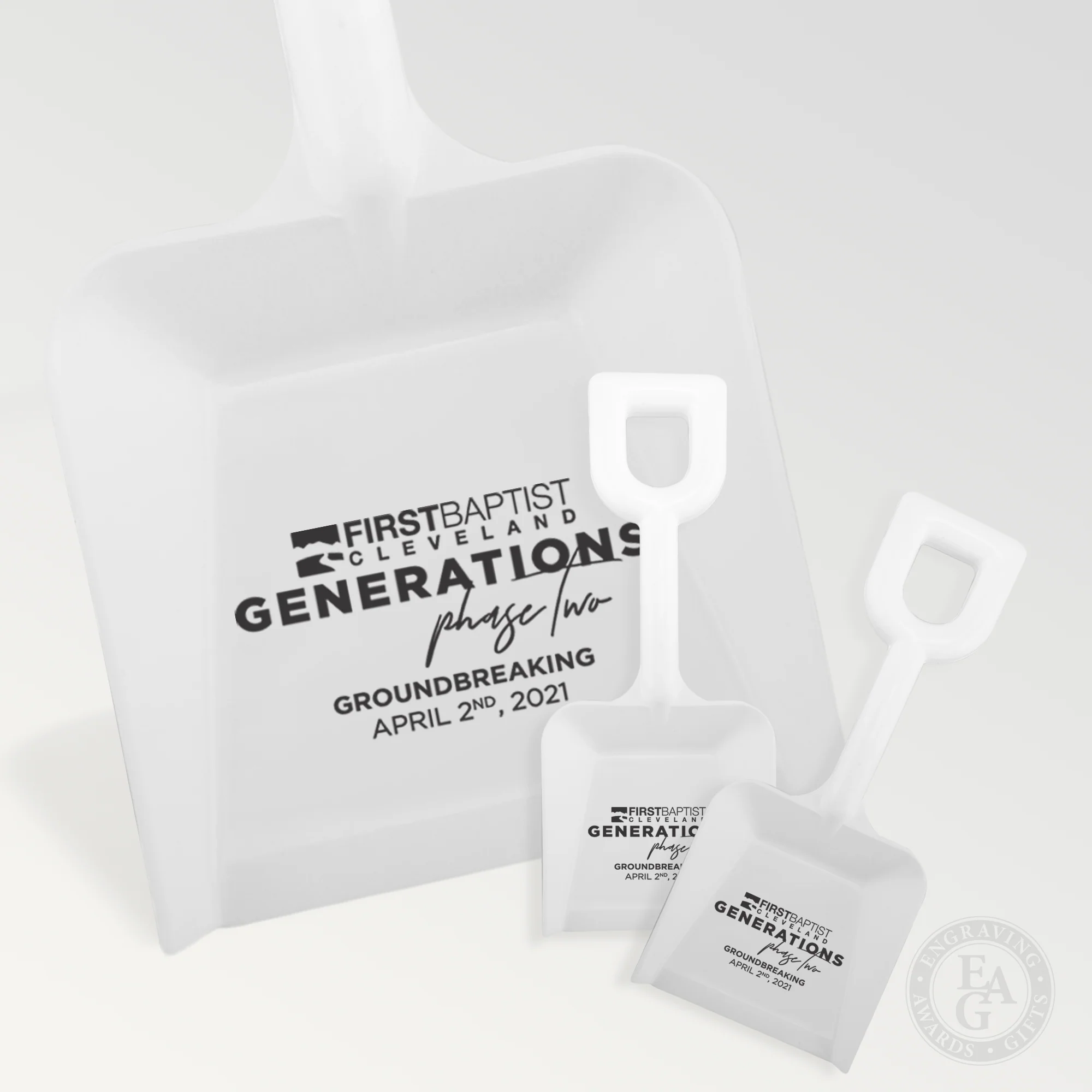 8" White Plastic Shovel - Printed - Image 2