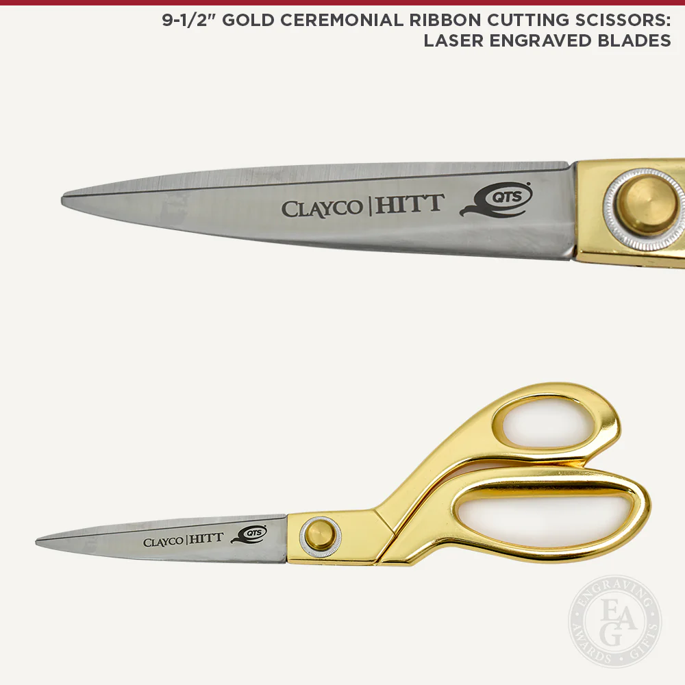 9-1/2" Gold Ceremonial Ribbon Cutting Scissors - Image 2