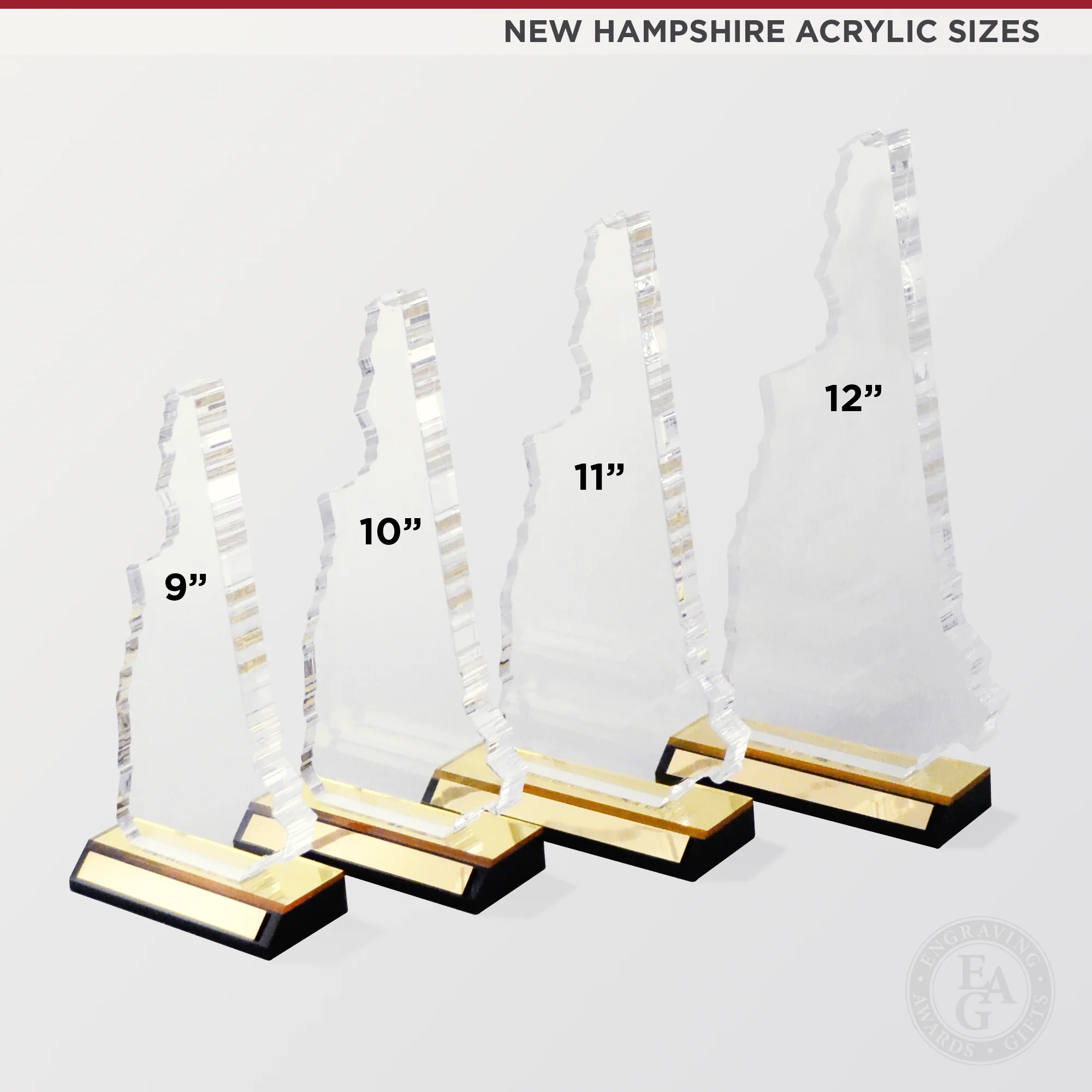 9" New Hampshire Acrylic Award - Image 3