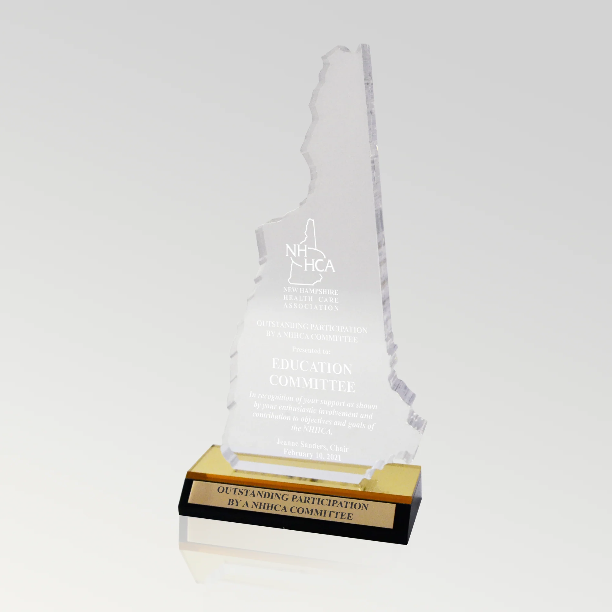 9" New Hampshire Acrylic Award - Image 4