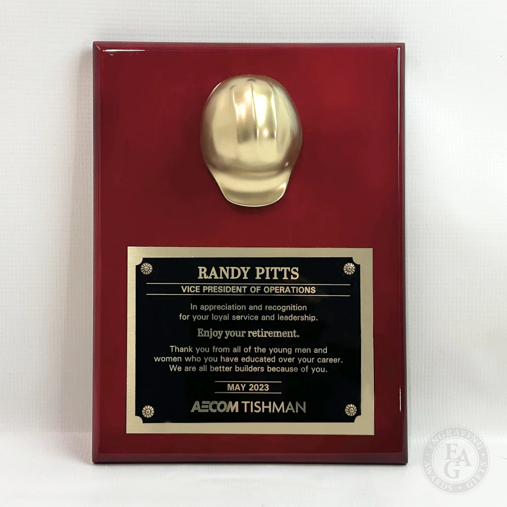 9" x 12" Miniature Hard Hat Plaque - Metallic - Image 10