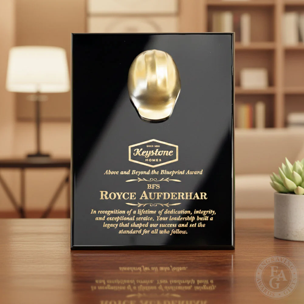 9" x 12" Miniature Hard Hat Plaque - Metallic - Image 12