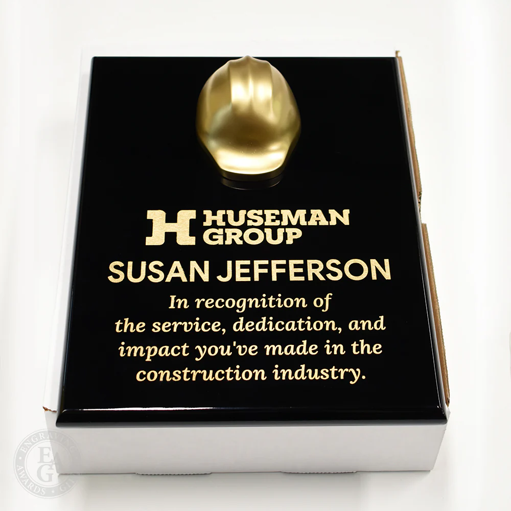 9" x 12" Miniature Hard Hat Plaque - Metallic - Image 8