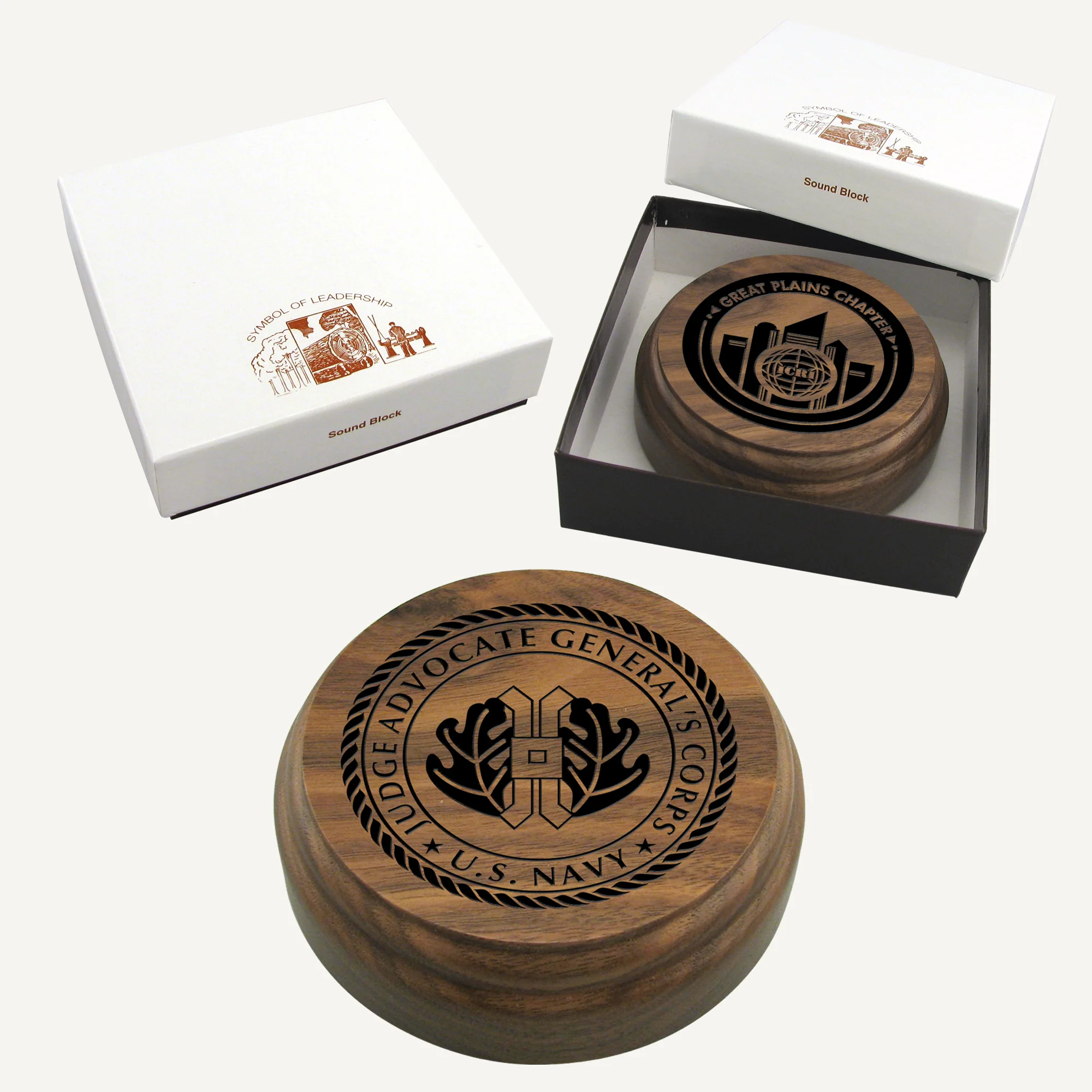 American Walnut Gavel Sound Block with Gift Box