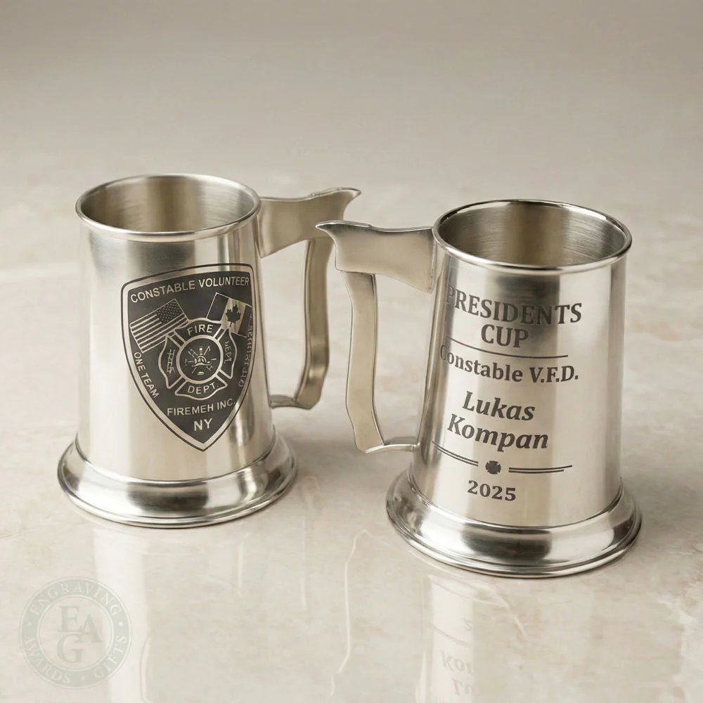 Axe Handle Pewter Firefighter Tankard - Image 12