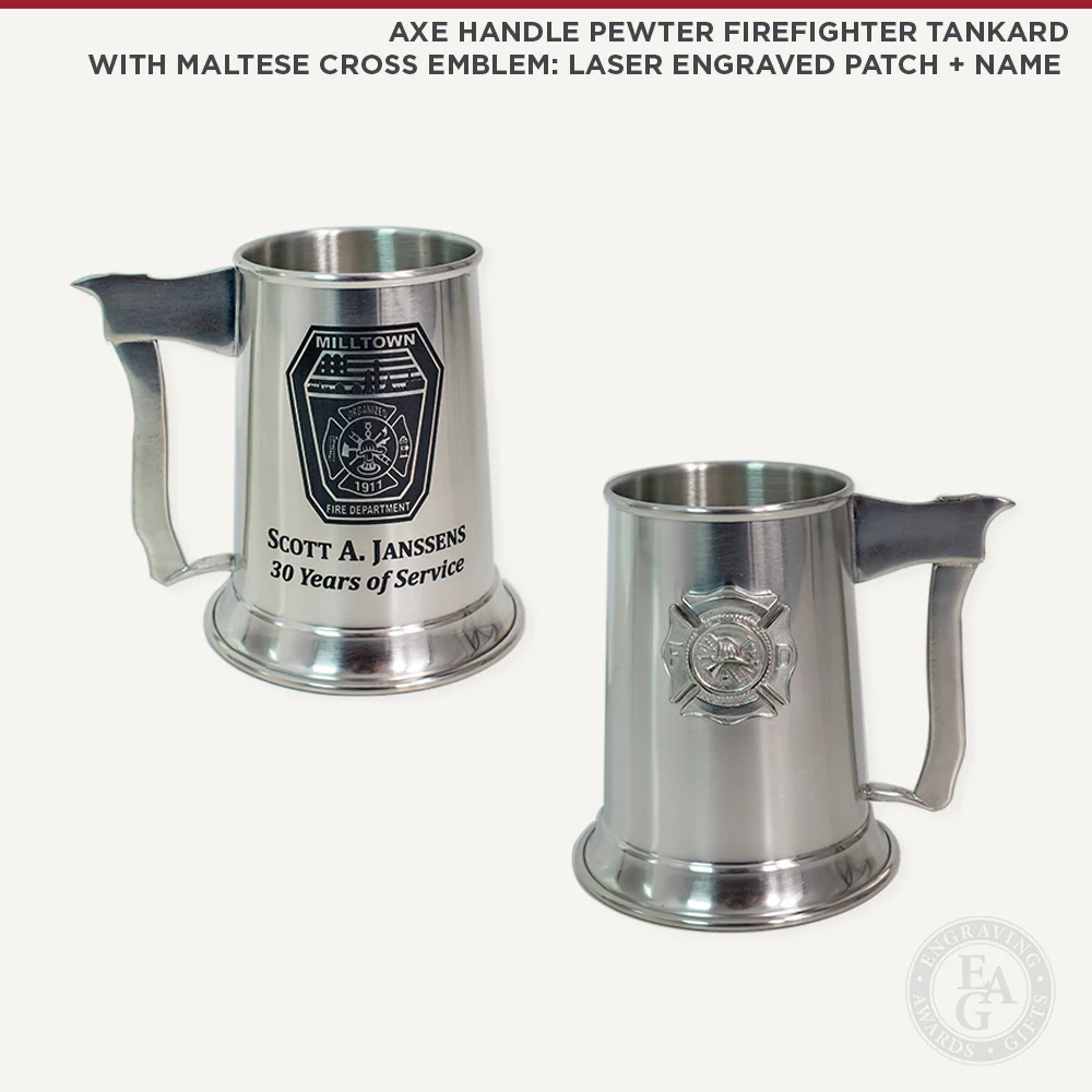 Axe Handle Pewter Firefighter Tankard - Image 5