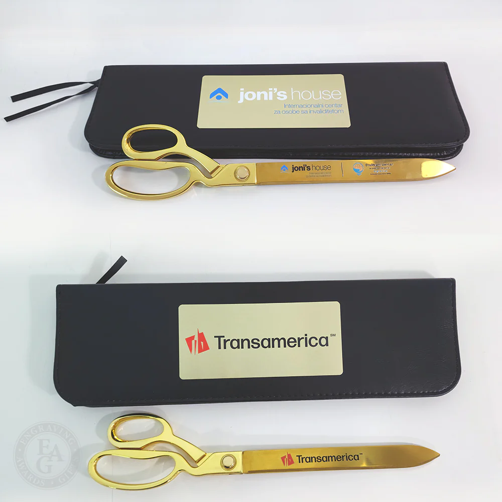 15" Gold Plated Ceremonial Ribbon Cutting Scissors - Image 14