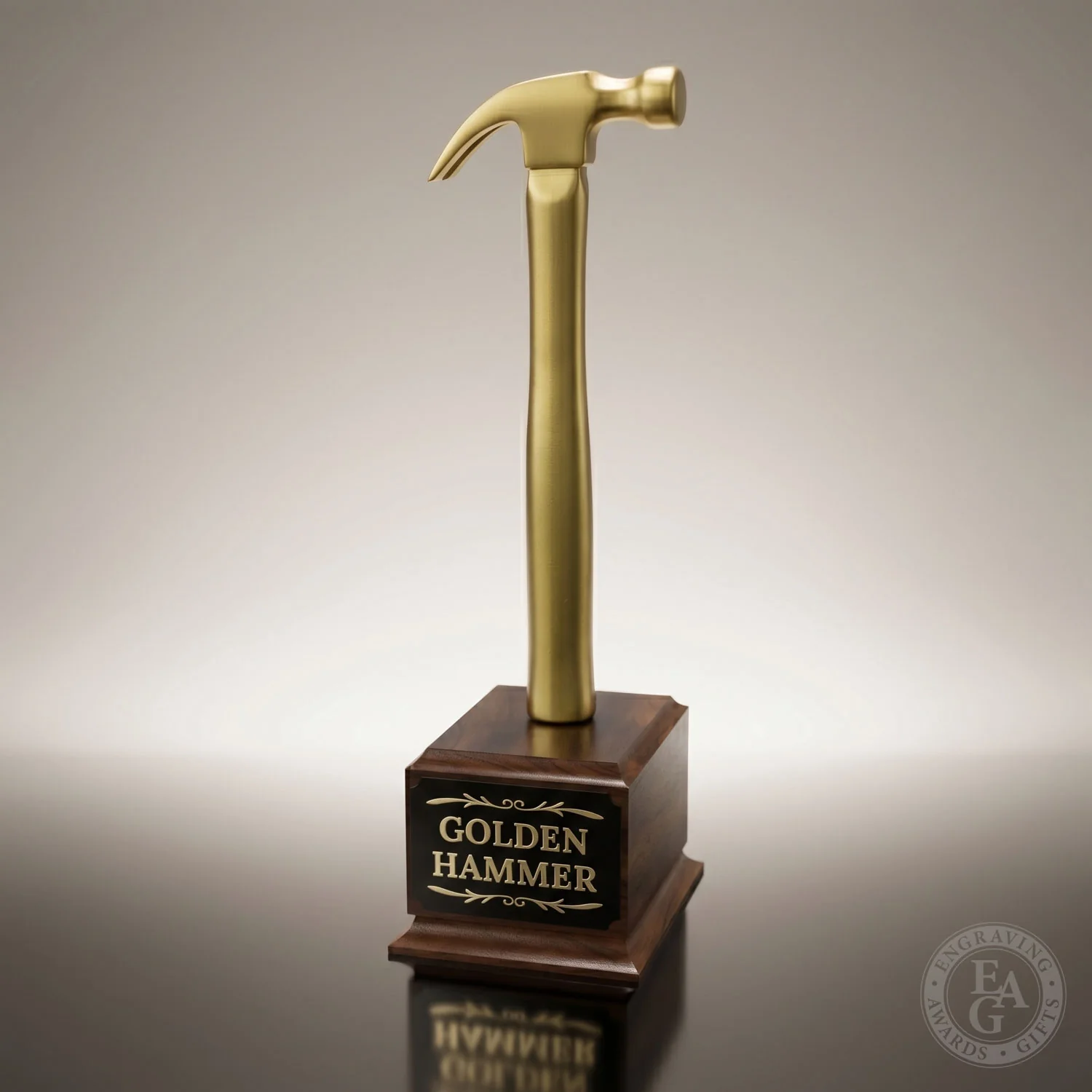 Ceremonial Hammer Pedestal Award - Gold Painted - Image 4