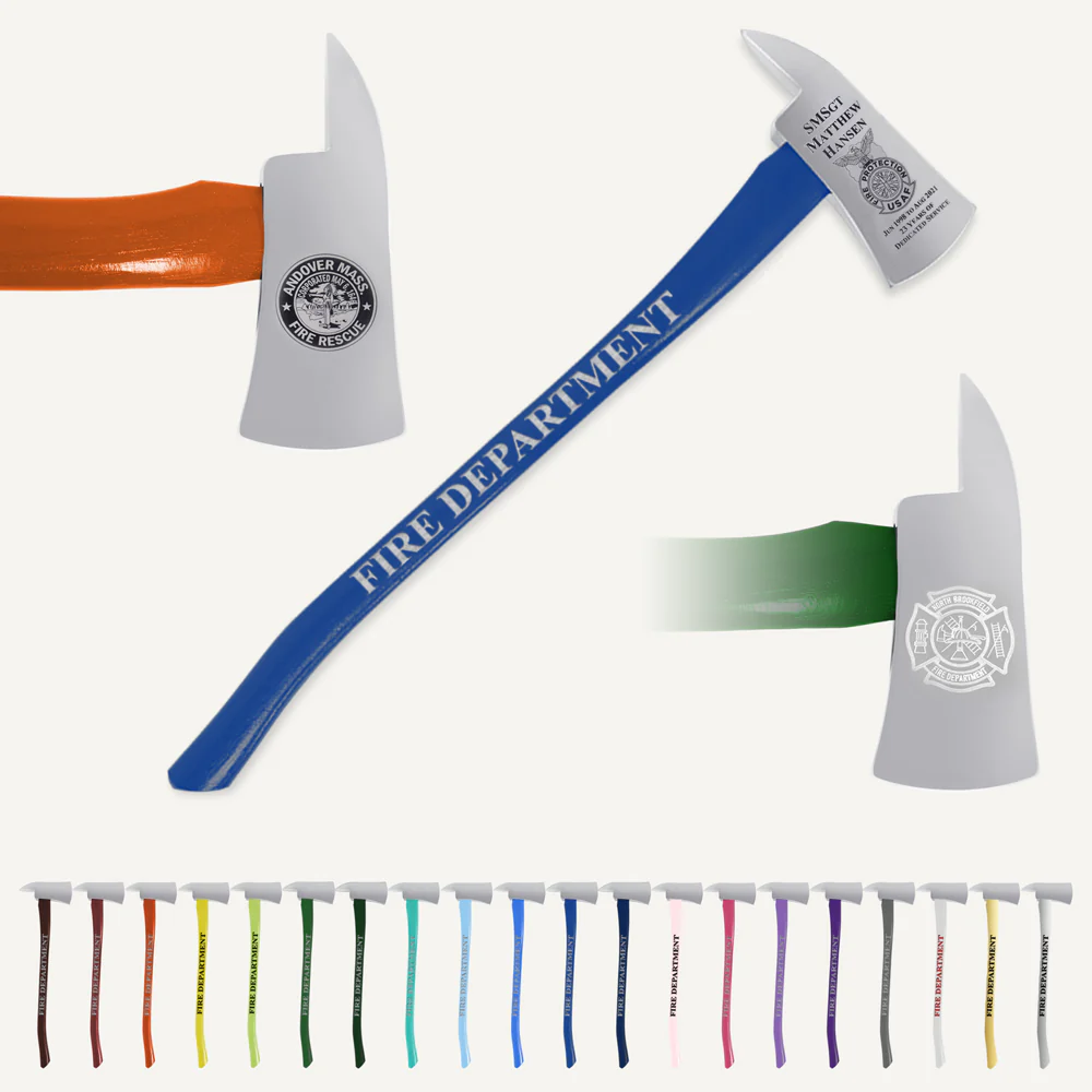 36" Chrome Plated Ceremonial Firefighter Axe - Custom Painted