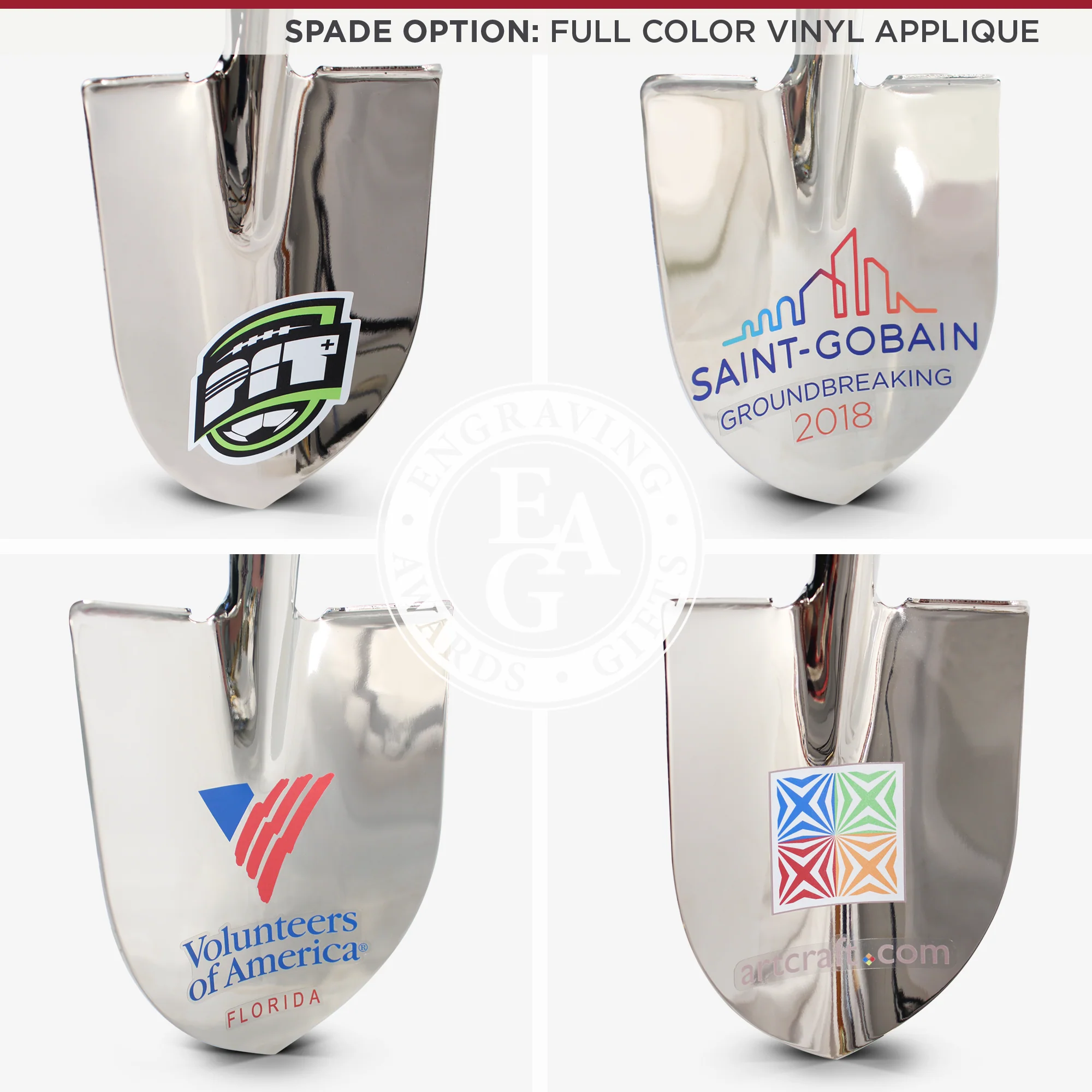 Chrome Plated Ceremonial Groundbreaking Shovel - Paddle Handle - Image 3