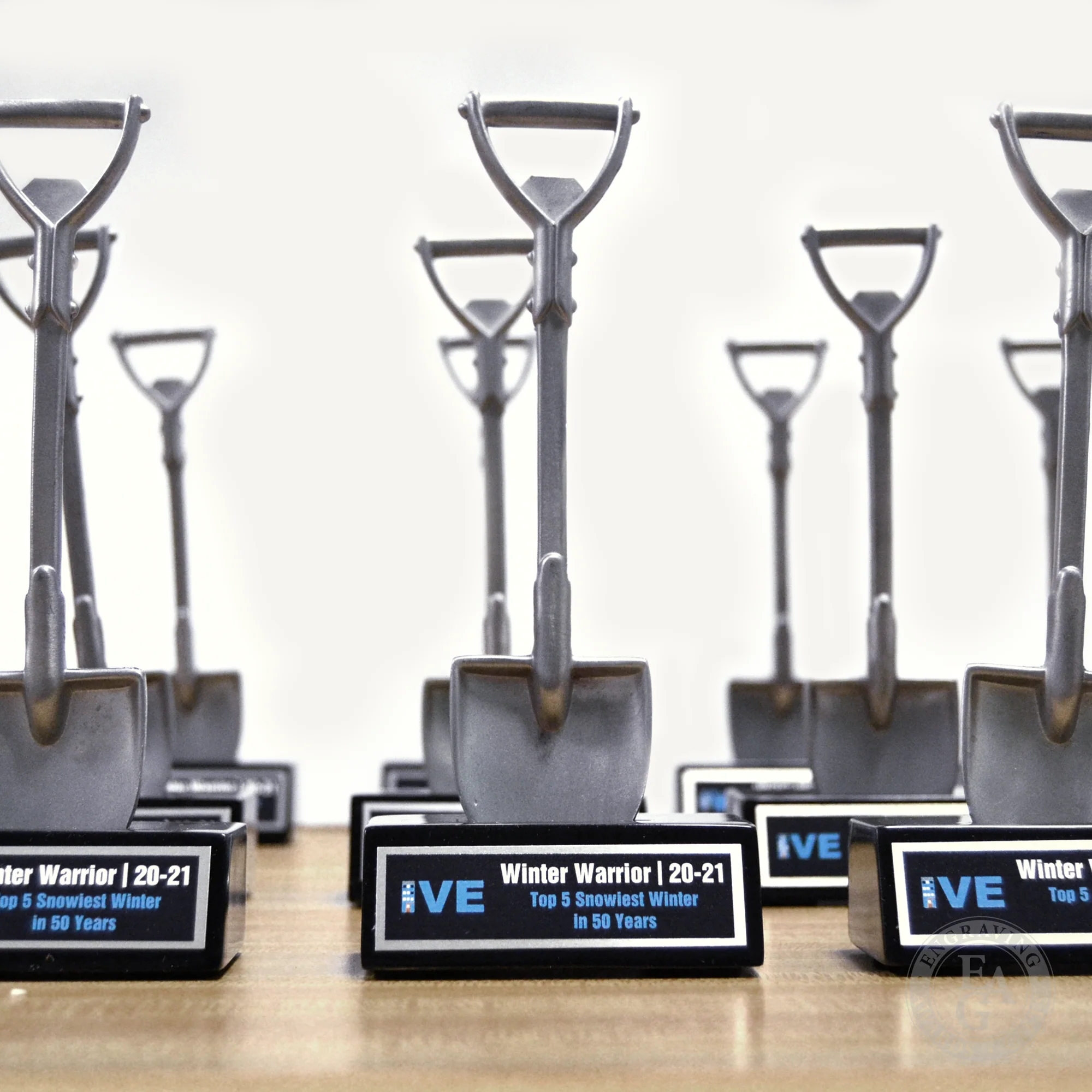Custom Miniature Shovel Award on Black Base - Image 2