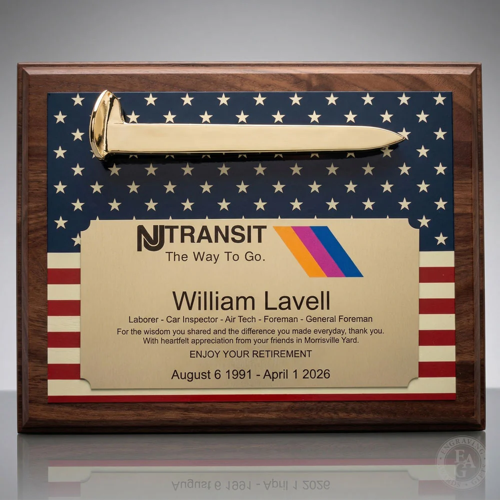 Custom Printed Ceremonial Railroad Spikes Plaques - Image 9