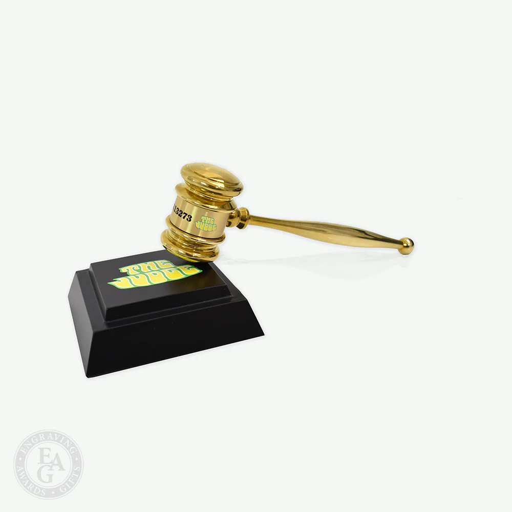 Ebony Finish Gavel Sound Block with Gift Box - Image 2