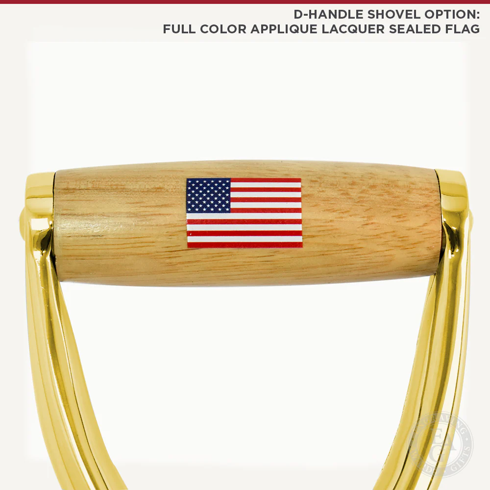Traditional Gold Plated Ceremonial Groundbreaking Shovel - D-Handle - Image 22