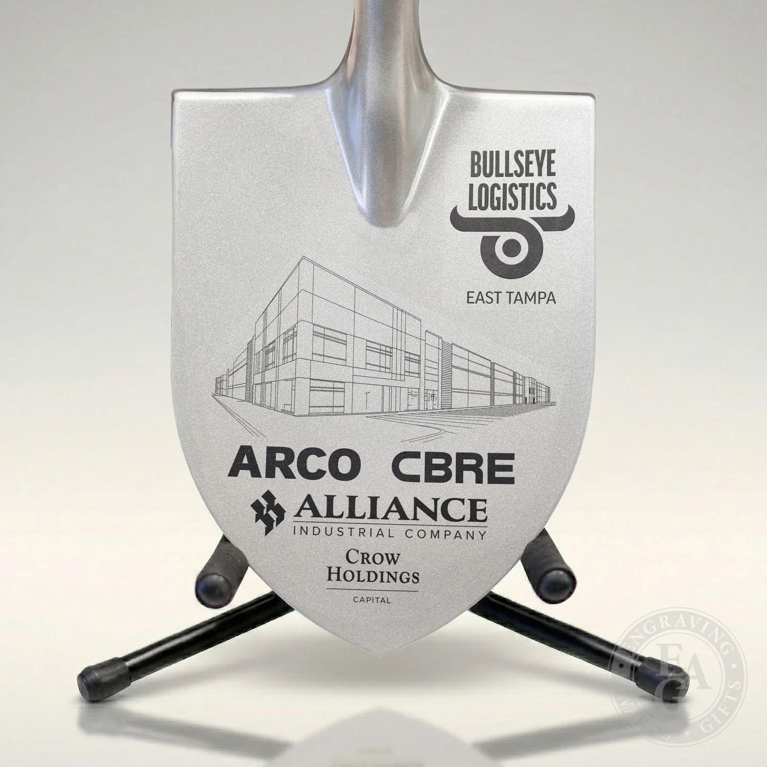 Exclusive Specialty Style Spade - Silver Finish Ceremonial Groundbreaking Shovel - D-Handle - Image 16