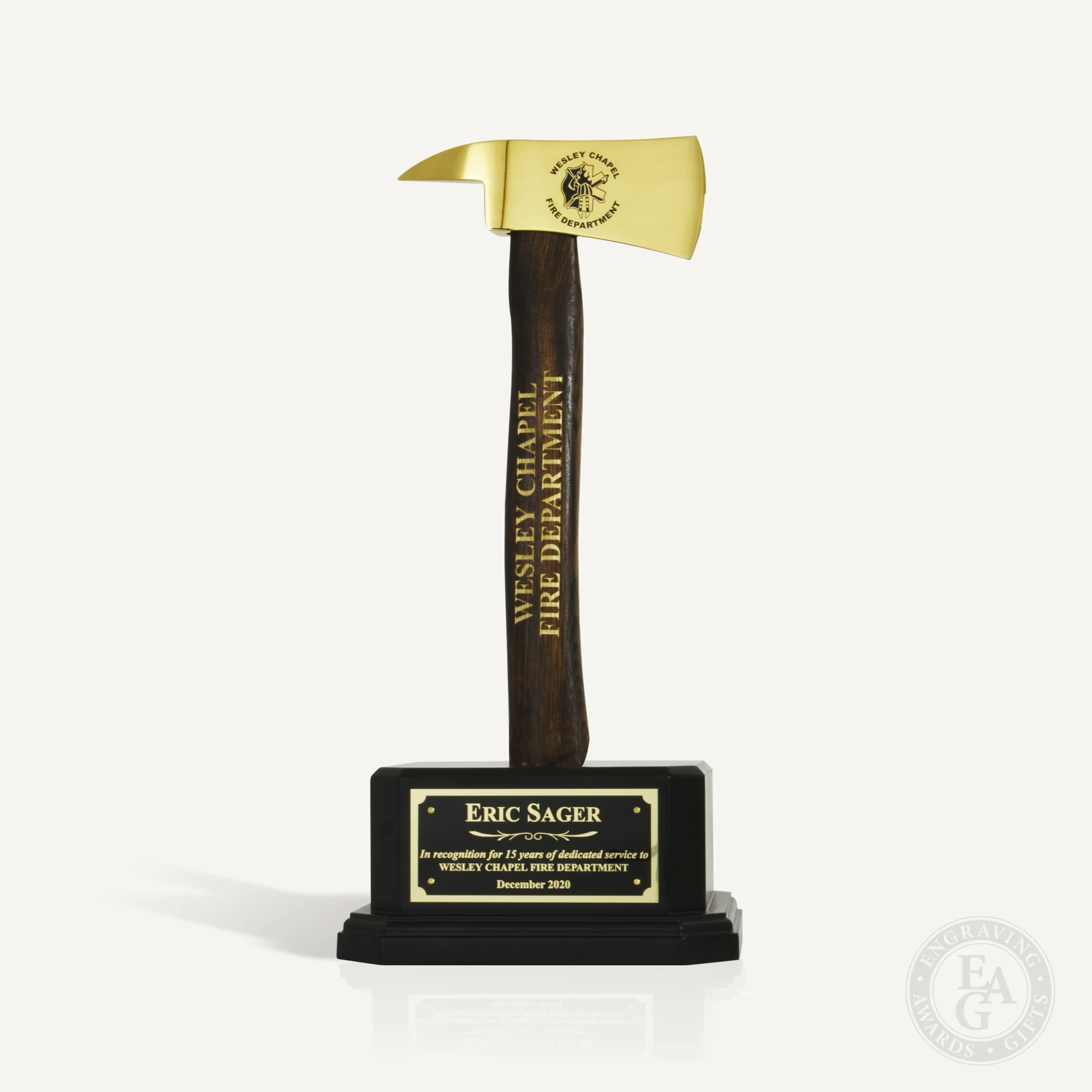 Firefighter Axe Black Pedestal Award - Gold - Image 4
