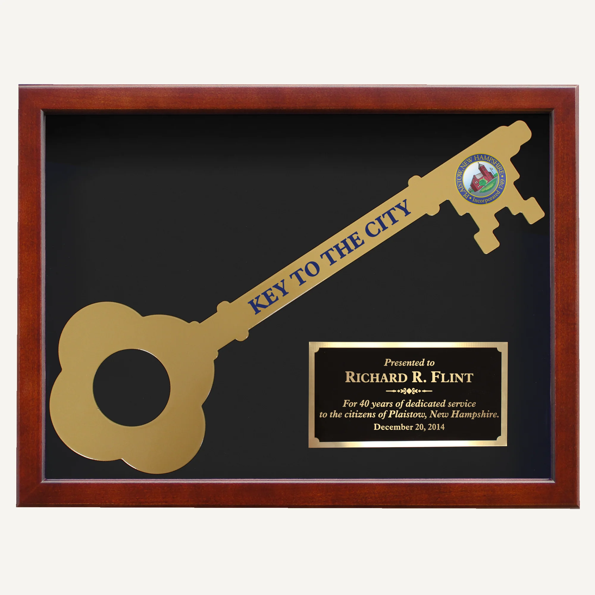 Giant Ceremonial Key Display Case - Cherry Finish