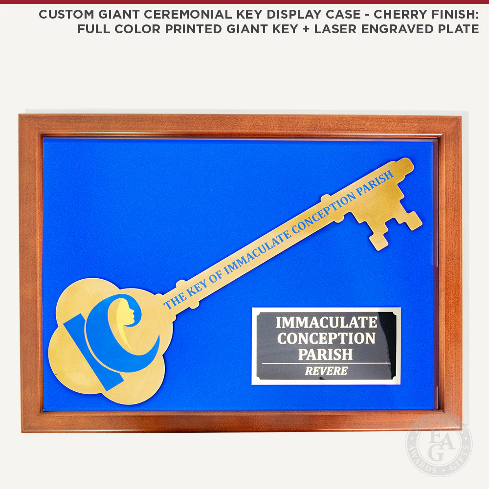Giant Ceremonial Key Display Case - Cherry Finish - Image 4