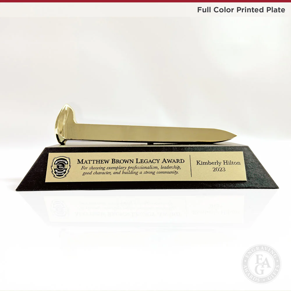 Gold Plated Ceremonial Railroad Spikes Awards Stands - Image 6