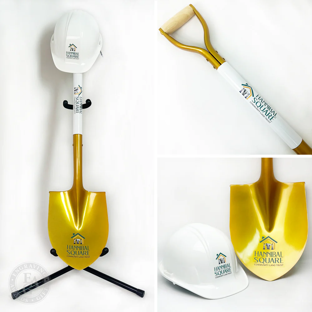 Gold Finish Ceremonial Groundbreaking Shovel - D-Handle - Image 17
