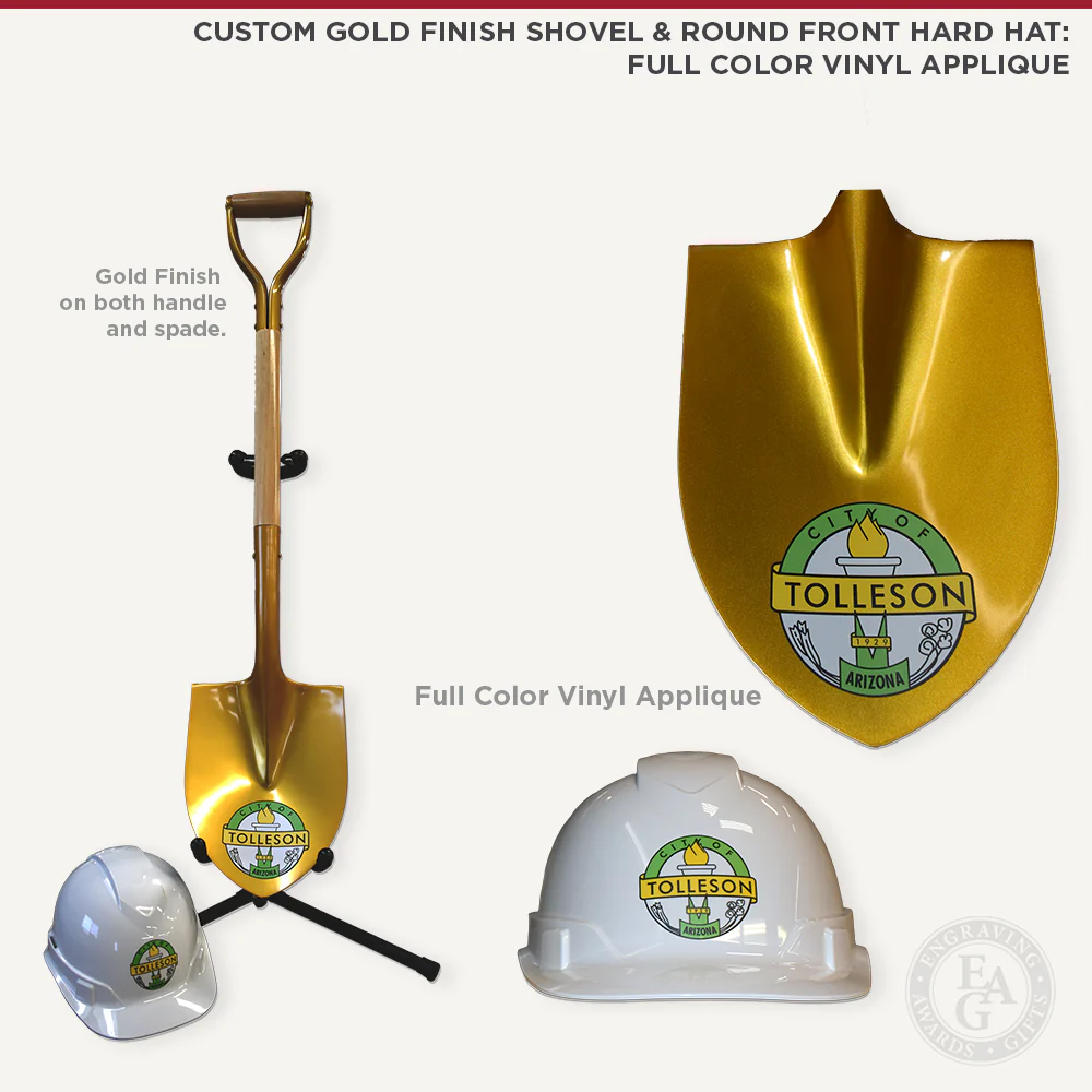 Gold Finish Ceremonial Groundbreaking Shovel - D-Handle - Image 22