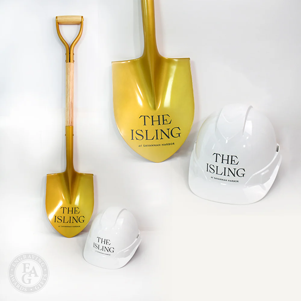 Gold Finish Ceremonial Groundbreaking Shovel - D-Handle - Image 24