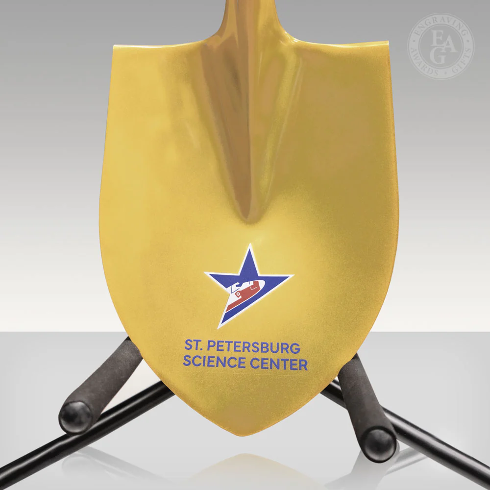 Gold Finish Ceremonial Groundbreaking Shovel - D-Handle - Image 35
