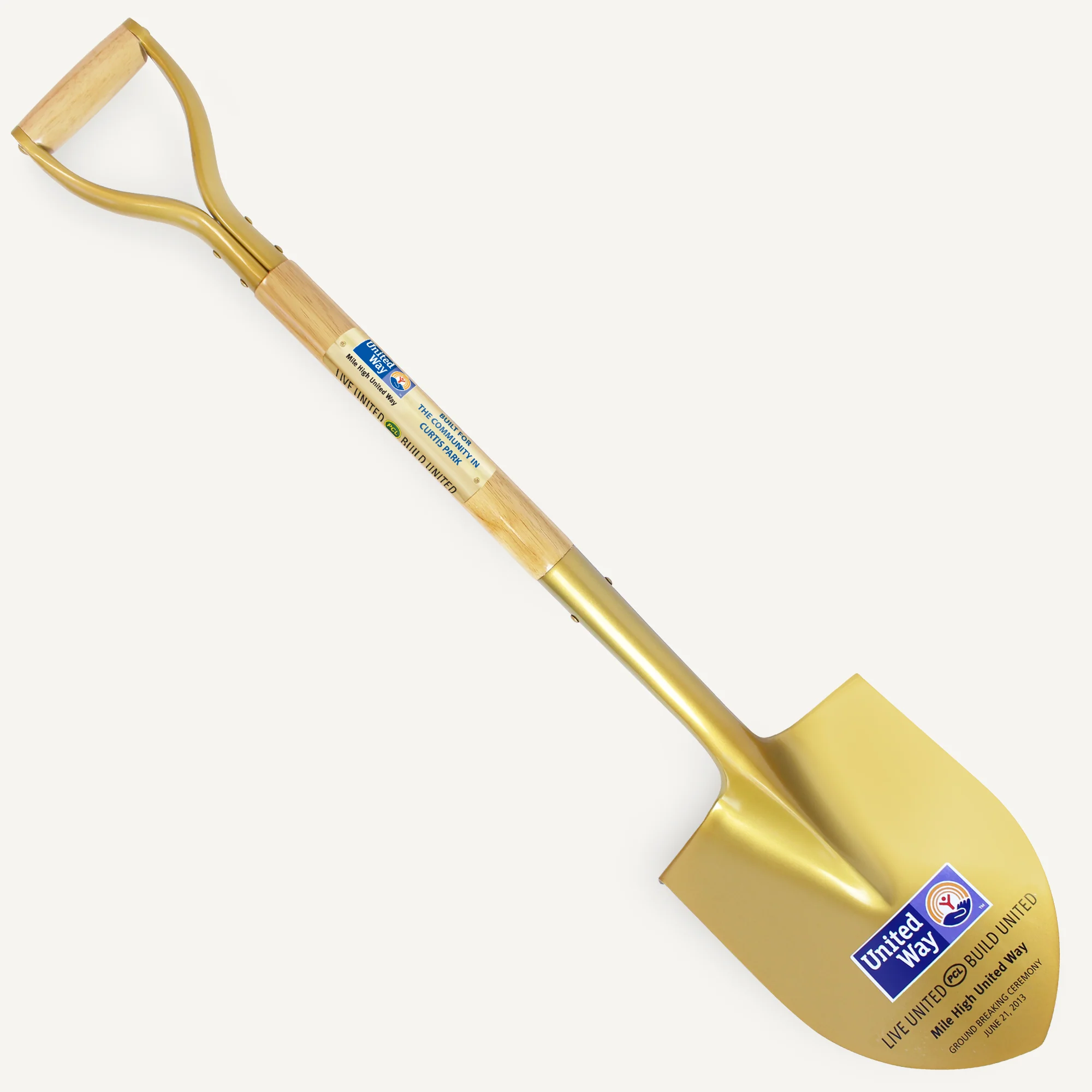 Gold Finish Ceremonial Groundbreaking Shovel - D-Handle - Image 48