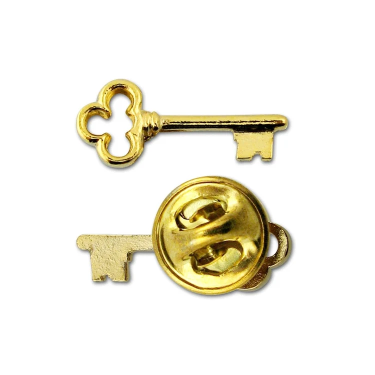 Gold Key Lapel Pins - Clover Key - Image 3