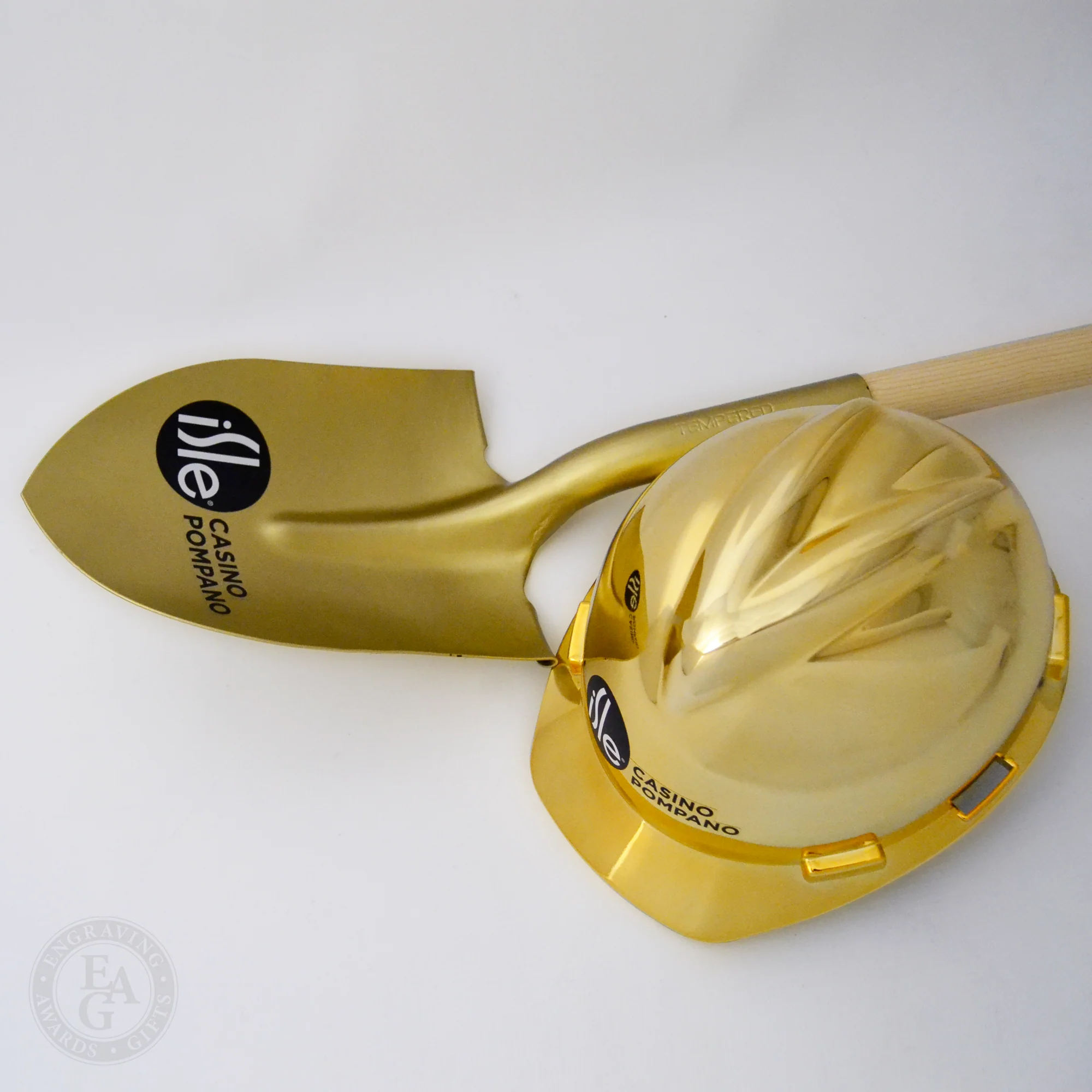 Gold Painted Ceremonial Groundbreaking Shovel - Long Handle - Image 14