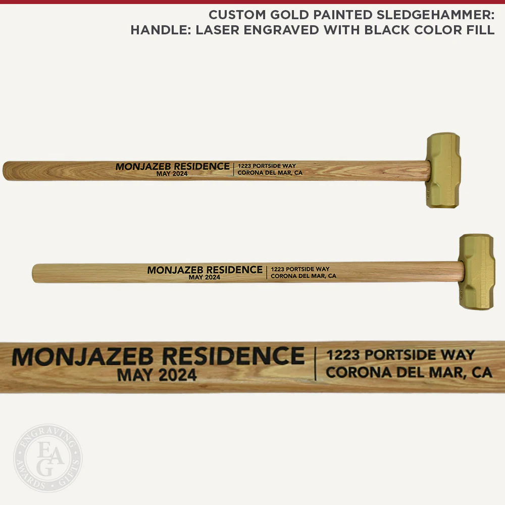 Gold Painted Ceremonial Sledgehammer - Image 5