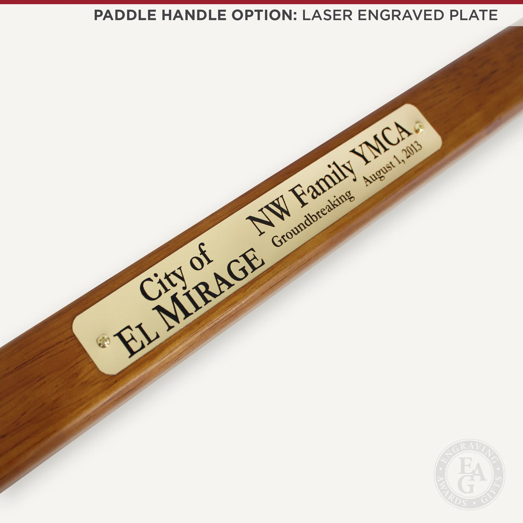Gold Plated Ceremonial Groundbreaking Shovel - Paddle Handle - Image 5