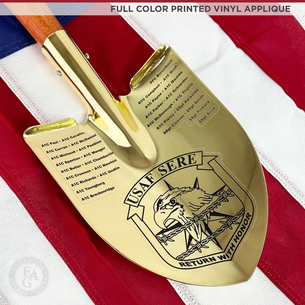 Gold Plated Ceremonial Groundbreaking Shovel - Paddle Handle - Image 9