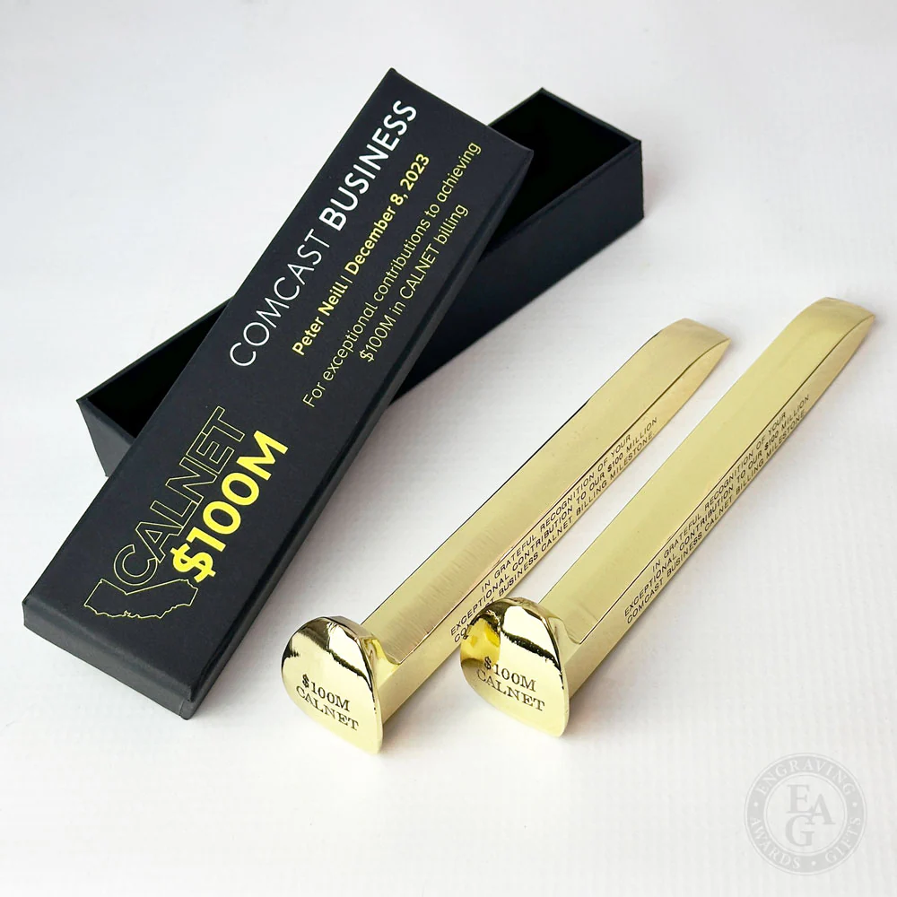 Gold Plated Ceremonial Railroad Spikes with Gift Boxes - Image 15