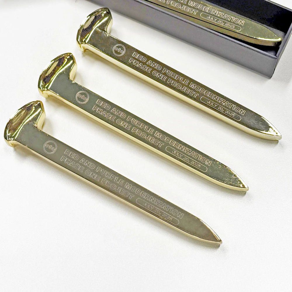 Gold Plated Ceremonial Railroad Spikes with Gift Boxes - Image 17