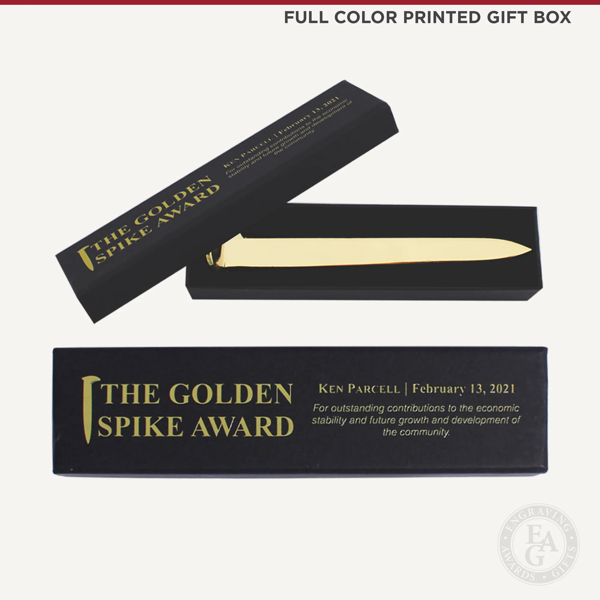 Gold Plated Ceremonial Railroad Spikes with Gift Boxes - Image 4