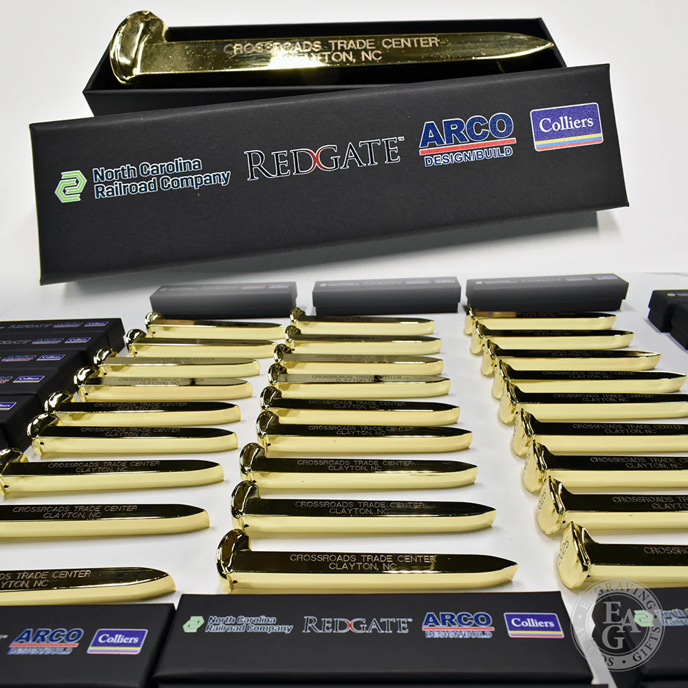 Gold Plated Ceremonial Railroad Spikes with Gift Boxes - Image 6