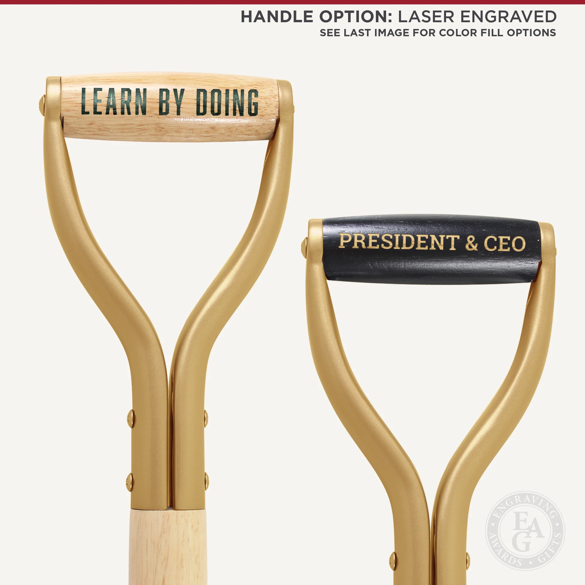 Groundbreaking Ceremonial Shovel Kit - Gold Finish D-Handle - Image 17