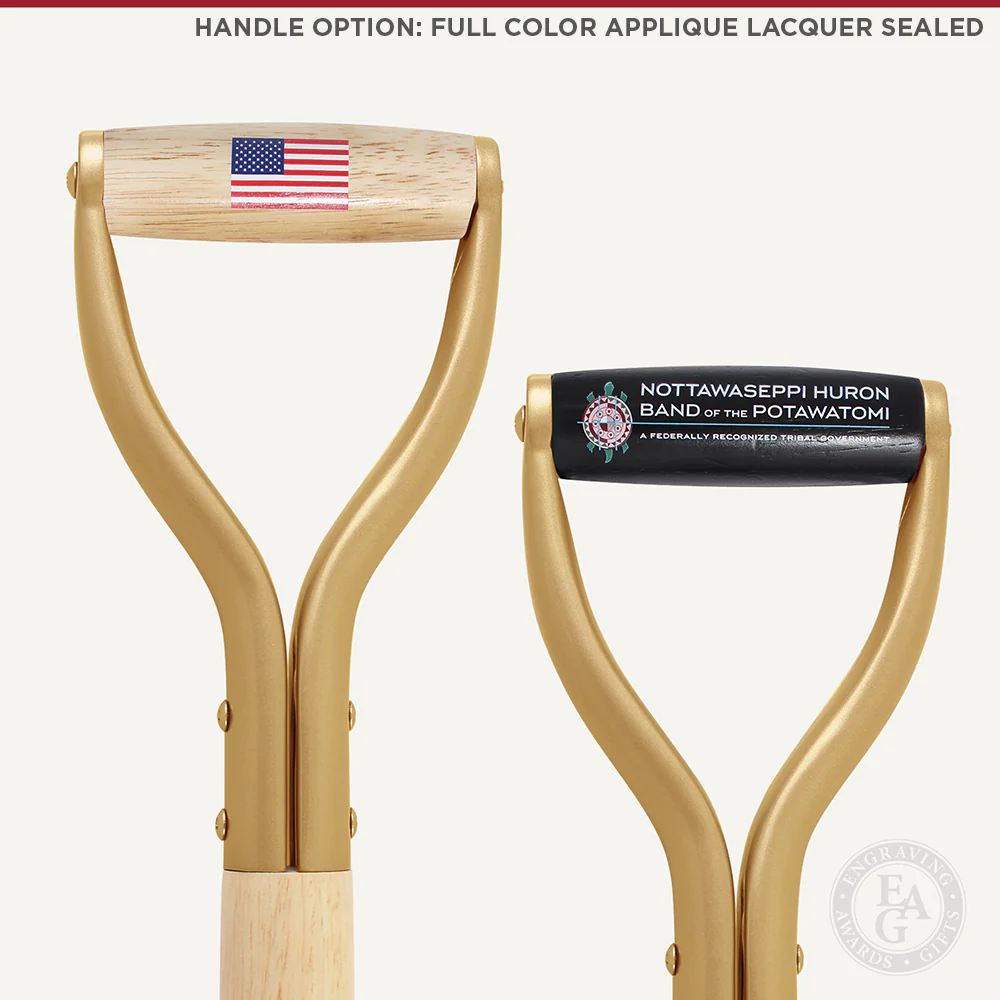 Groundbreaking Ceremonial Shovel Kit - Gold Finish D-Handle - Image 18