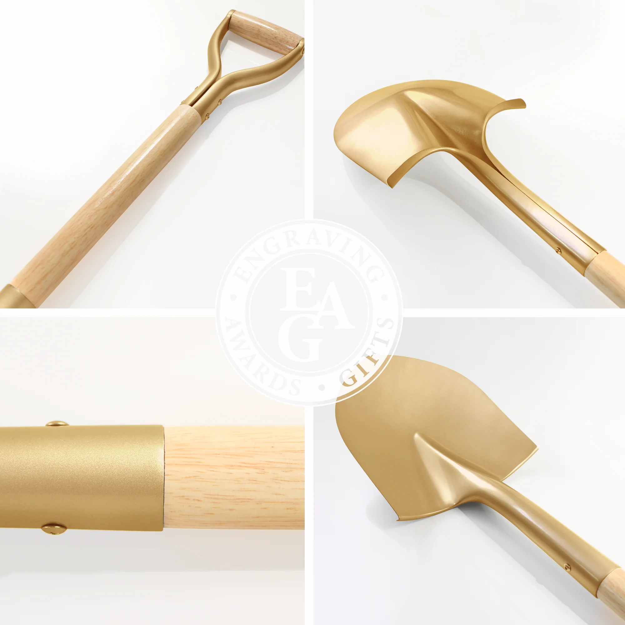Groundbreaking Ceremonial Shovel Kit - Gold Finish D-Handle - Image 5