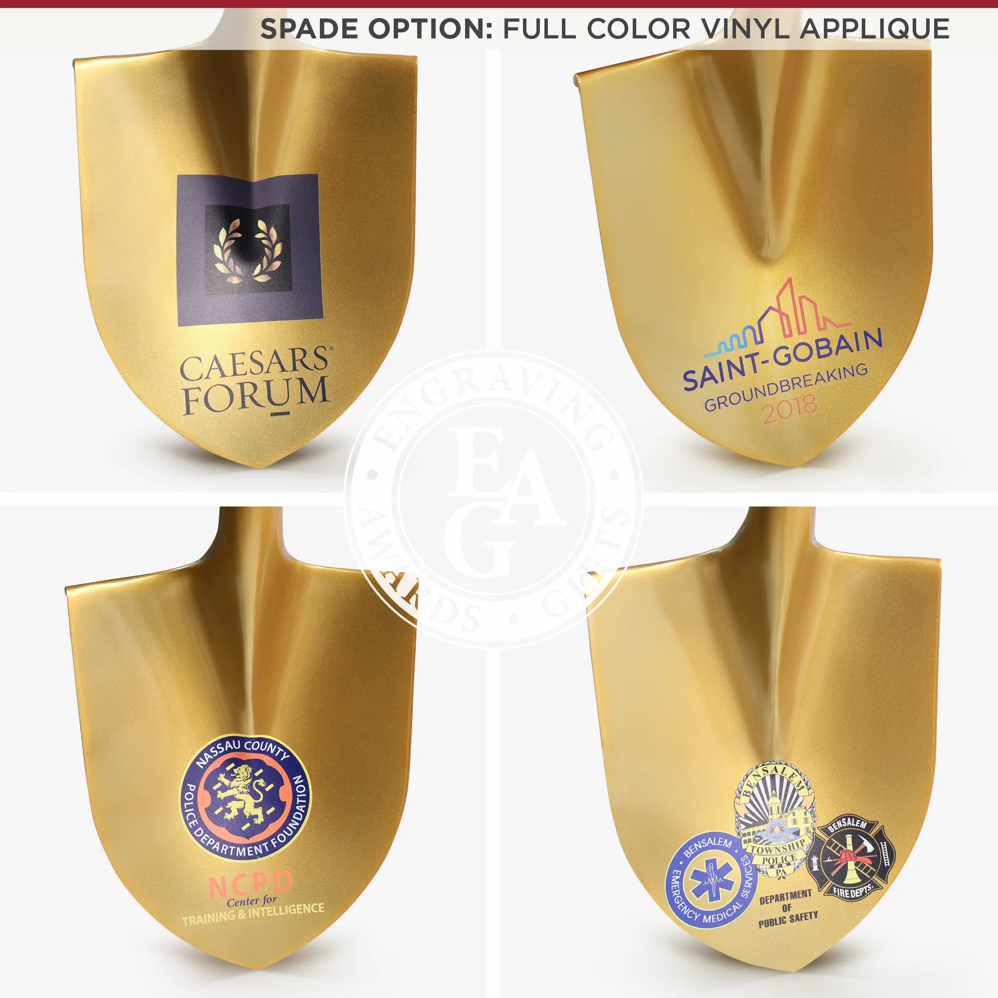 Groundbreaking Ceremonial Shovel Kit - Gold Finish D-Handle - Image 6