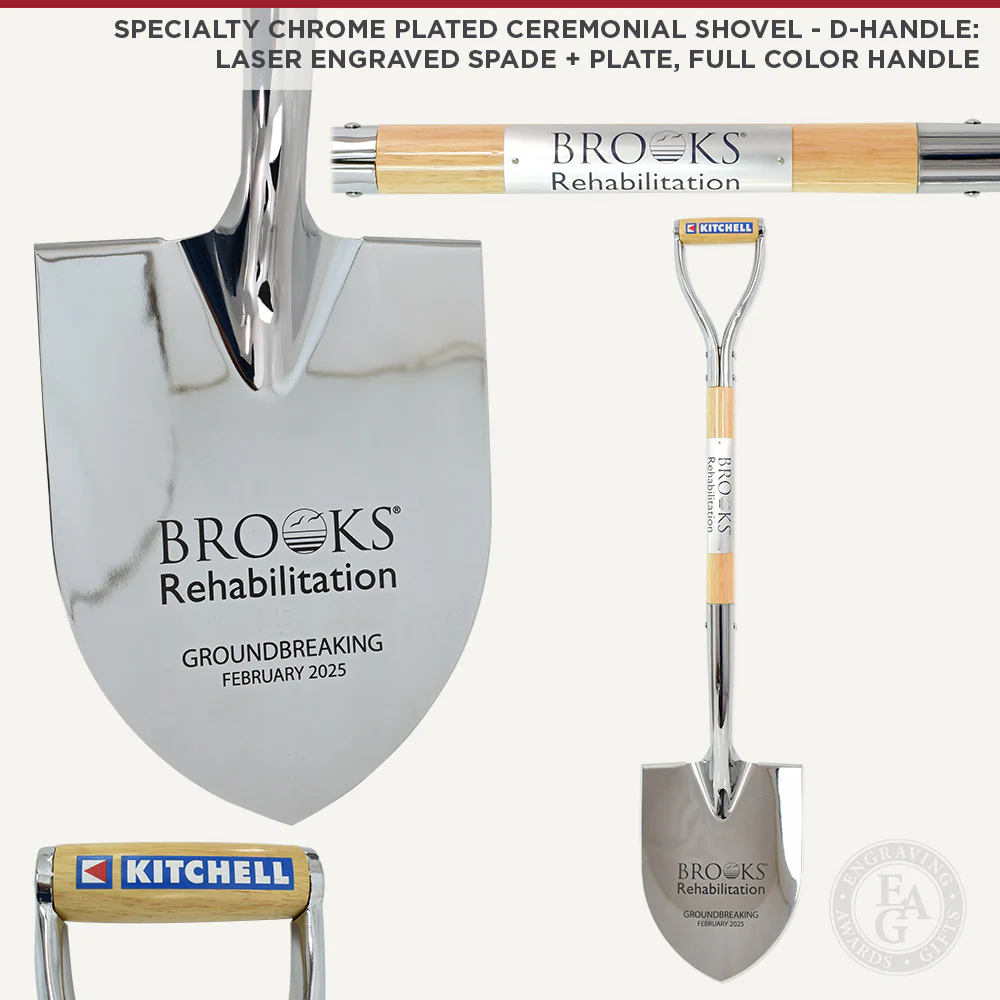 Specialty Chrome Plated Ceremonial Groundbreaking Shovel - D-Handle - Image 25