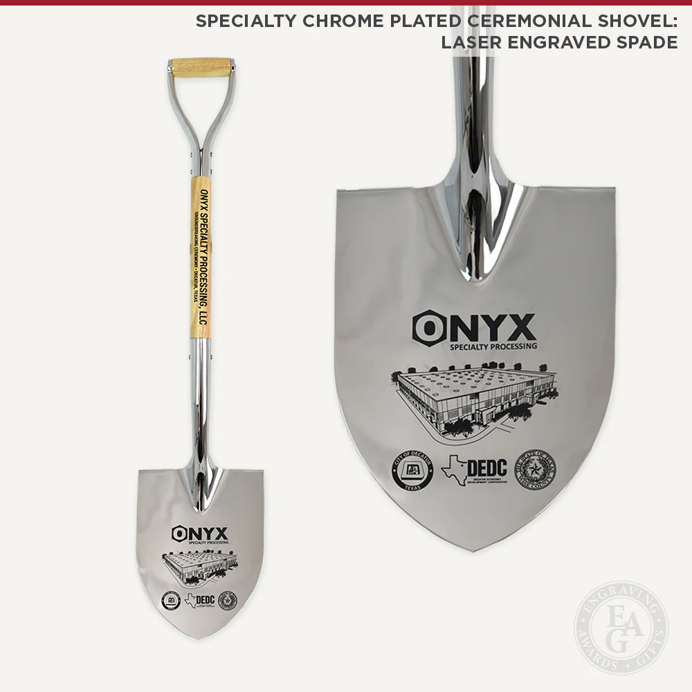 Specialty Chrome Plated Ceremonial Groundbreaking Shovel - D-Handle - Image 22