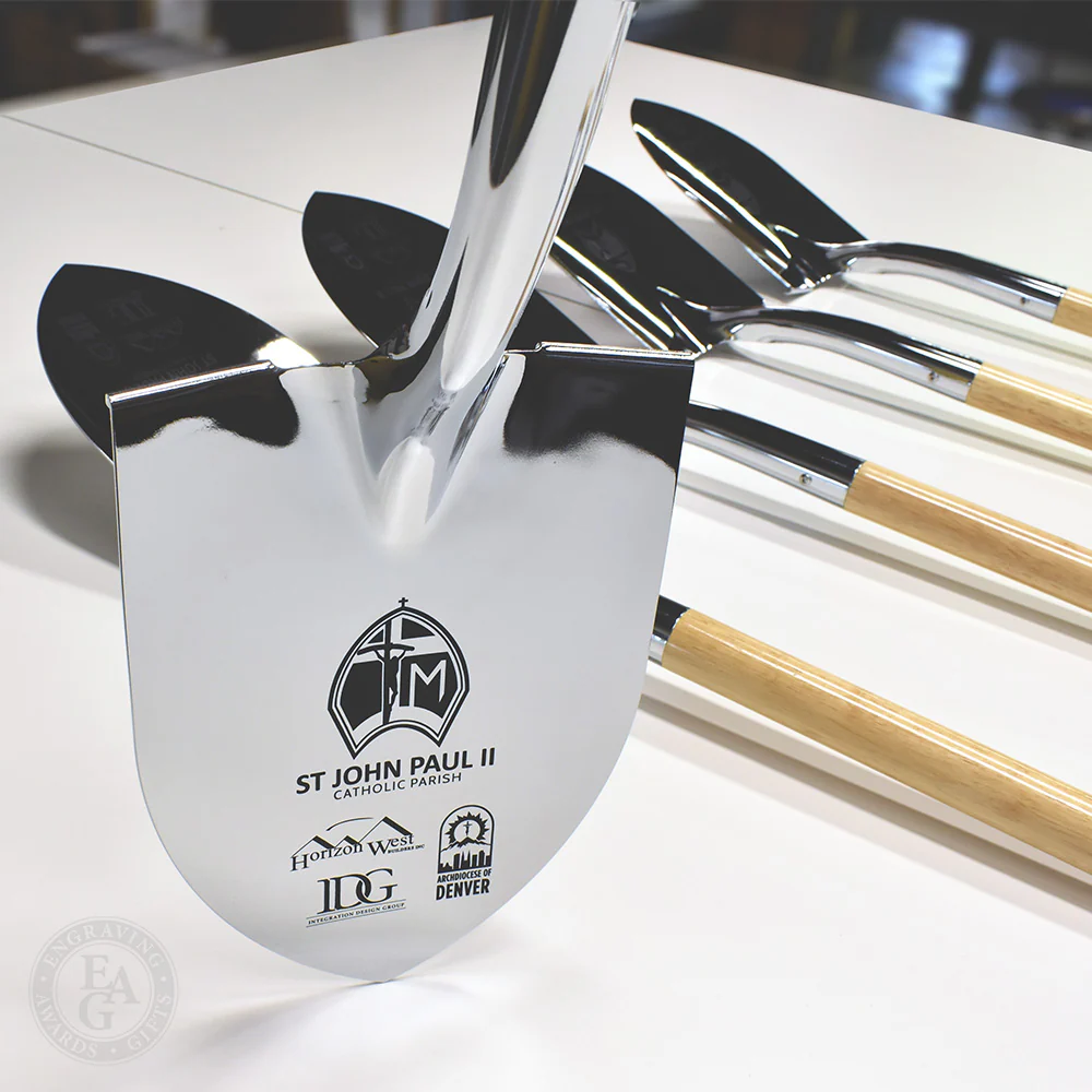 Specialty Chrome Plated Ceremonial Groundbreaking Shovel - D-Handle - Image 27